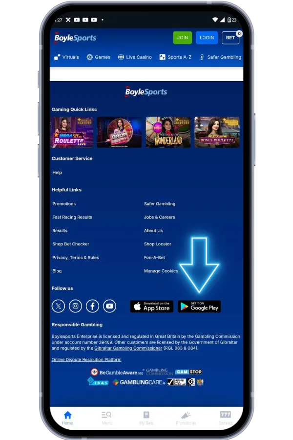 Go to the Mobile App Section